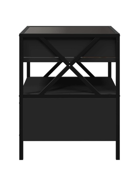 Noční stolek s Infinity LED černý 40 x 40 x 51 cm