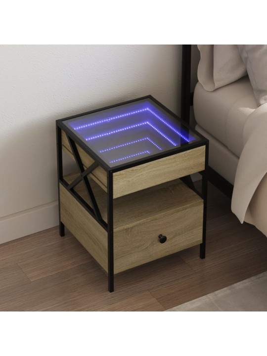 Noční stolek s Infinity LED dub sonoma 40 x 40 x 51 cm