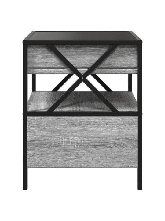 Noční stolek s Infinity LED šedý sonoma 40 x 40 x 51 cm