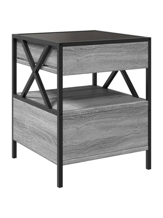 Noční stolek s Infinity LED šedý sonoma 40 x 40 x 51 cm