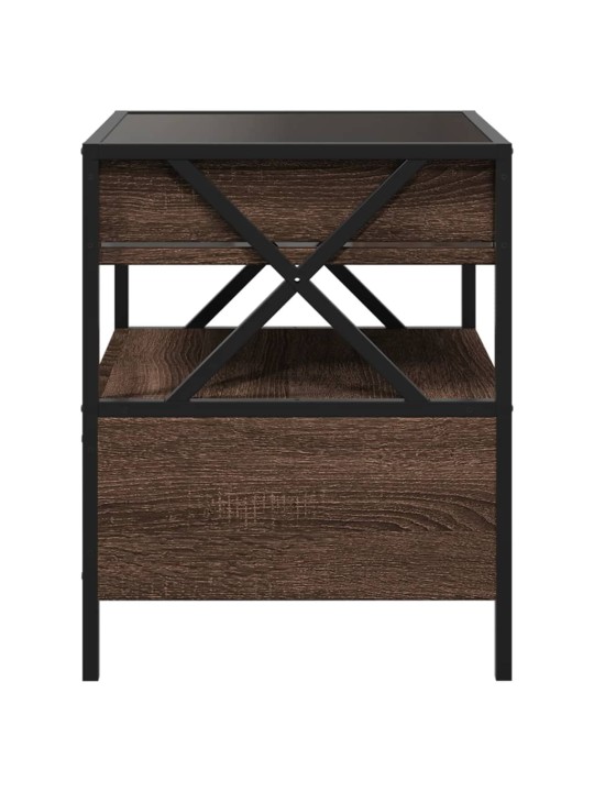 Noční stolek s Infinity LED hnědý dub 40 x 40 x 51 cm