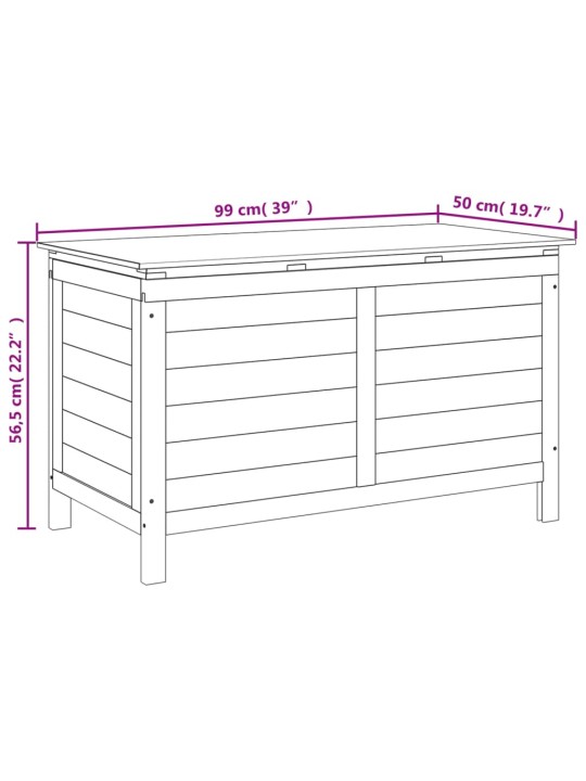 Zahradní box na podušky 99 x 50 x 56,5 cm masivní jedlové dřevo