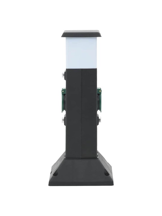 Venkovní zásuvkový sloupek lampa a hrot 2cestný 16x16x39,5 cm