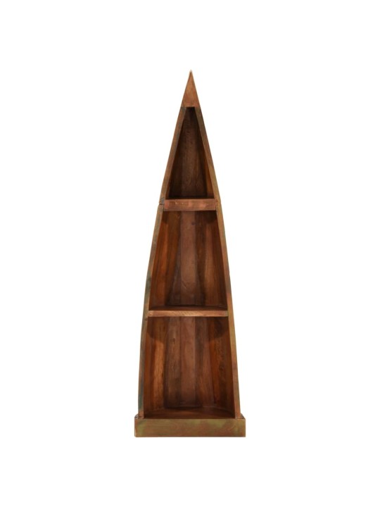 Police ve tvaru loďky 39x27x127 cm masivní recyklované dřevo