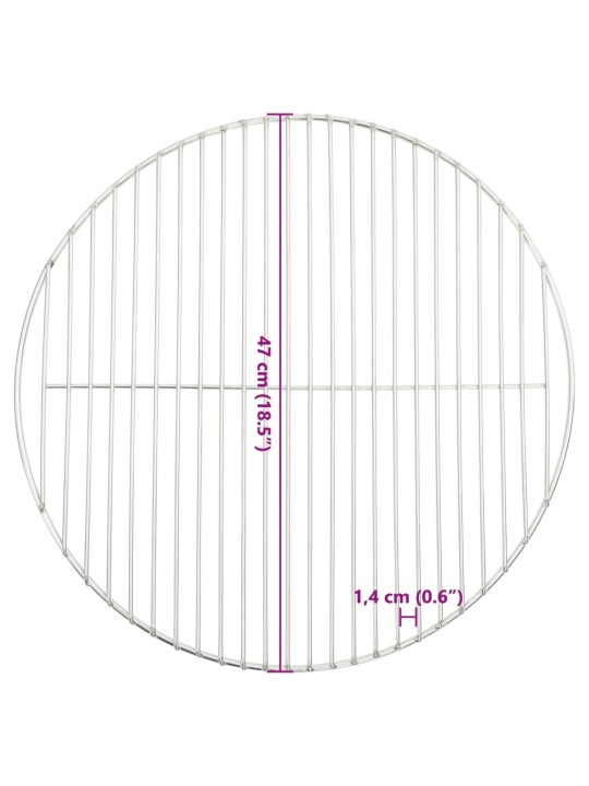Grilovací rošt kulatý Ø 47 cm 304 nerezová ocel