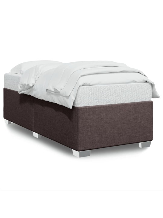 Rám postele bez matrace tmavě hnědá 90 x 190 cm textil