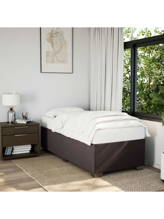 Rám postele bez matrace tmavě hnědý 90 x 200 cm textil