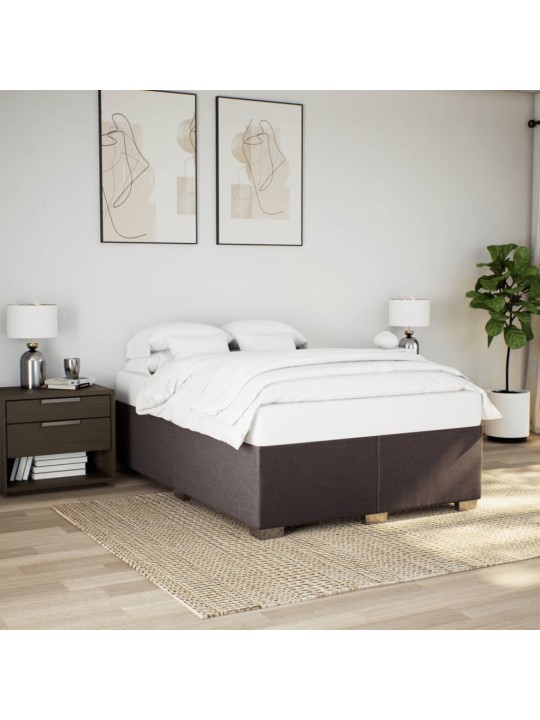 Rám postele bez matrace tmavě hnědý 140 x 200 cm textil