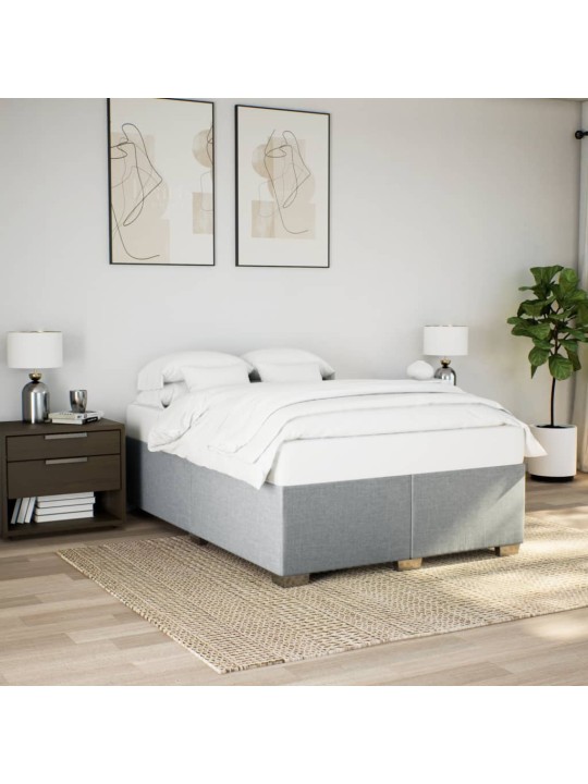 Rám postele bez matrace světle šedý 160 x 200 cm textil