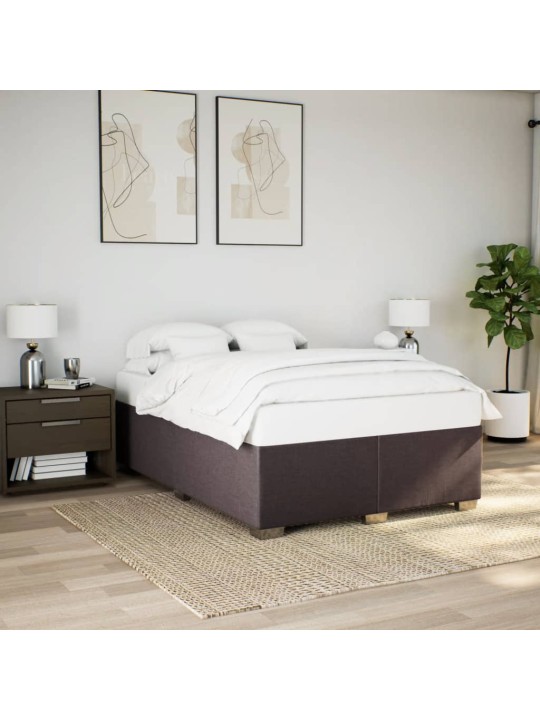 Rám postele bez matrace tmavě hnědý 160 x 200 cm textil