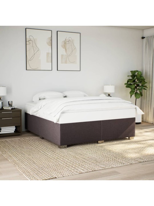 Rám postele bez matrace tmavě hnědý 200 x 200 cm textil
