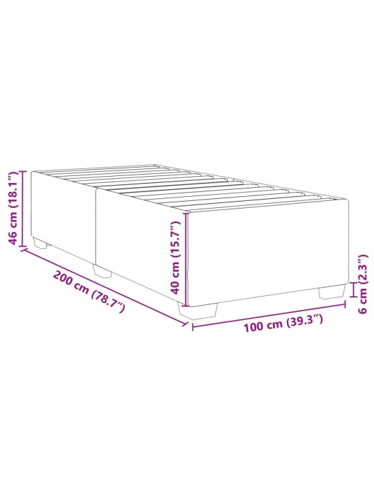 Rám postele šedá 100 x 200 cm umělá kůže