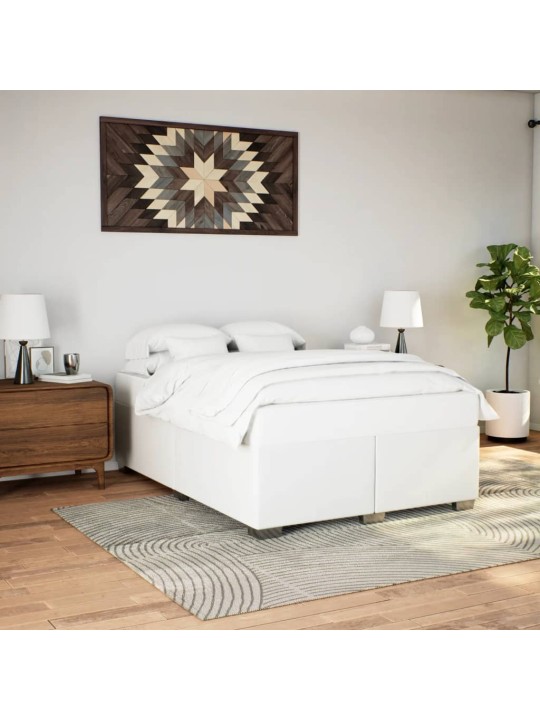Rám postele bílá 140 x 200 cm umělá kůže