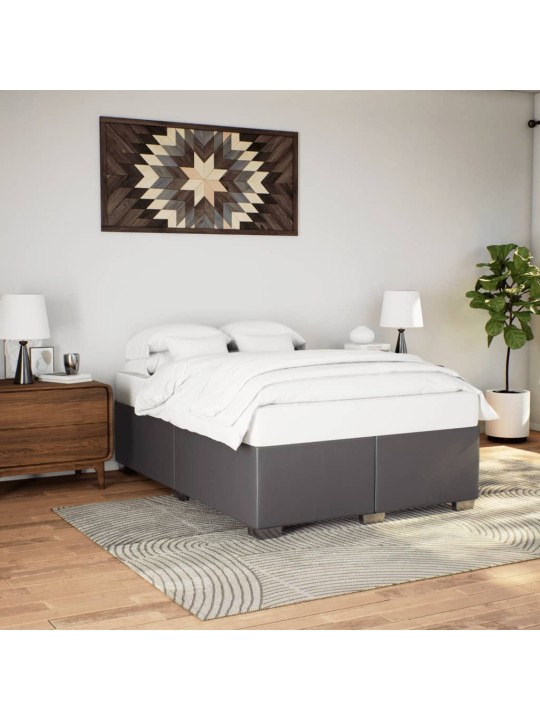 Rám postele šedá 160 x 200 cm umělá kůže