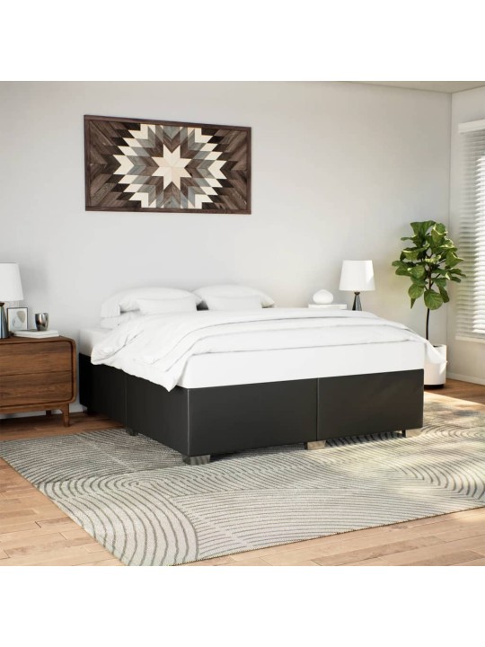 Rám postele černá 200 x 200 cm umělá kůže