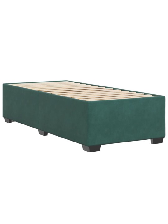 Rám postele bez matrace tmavě zelená 80 x 200 cm samet