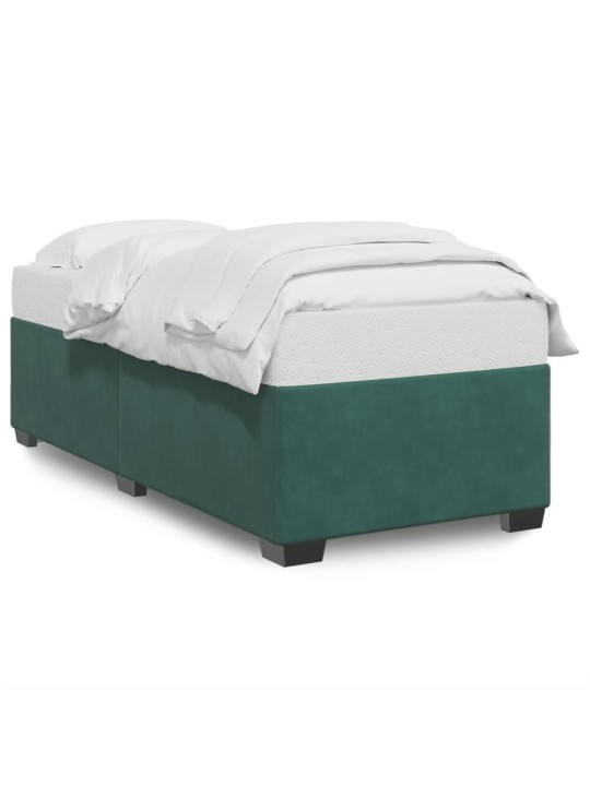 Rám postele bez matrace tmavě zelená 90 x 200 cm samet