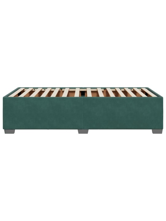 Rám postele bez matrace tmavě zelená 90 x 200 cm samet