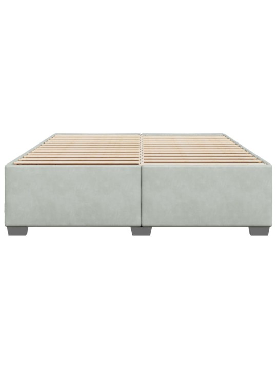 Rám postele bez matrace světle šedý 200 x 200 cm samet
