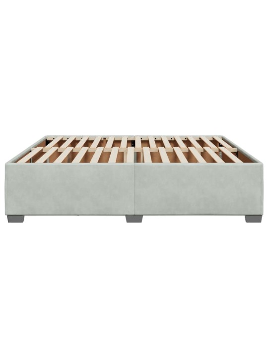 Rám postele bez matrace světle šedý 200 x 200 cm samet