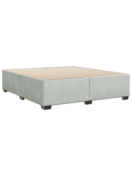Rám postele bez matrace světle šedý 200 x 200 cm samet