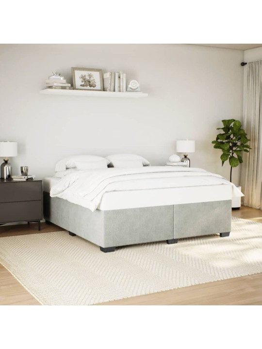 Rám postele bez matrace světle šedý 200 x 200 cm samet