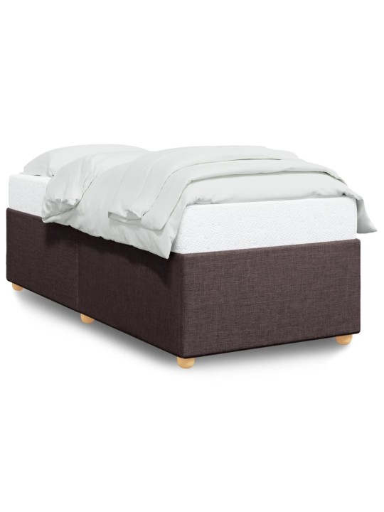 Rám postele bez matrace tmavě hnědá 90 x 190 cm textil