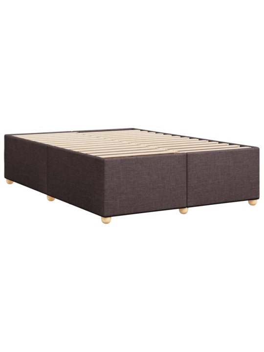 Rám postele bez matrace tmavě hnědý 140 x 190 cm textil