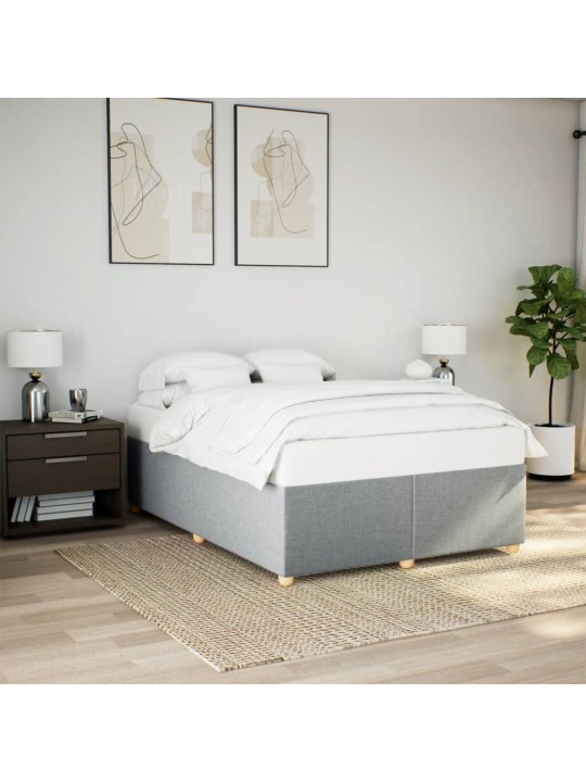 Rám postele bez matrace světle šedý 140 x 200 cm textil