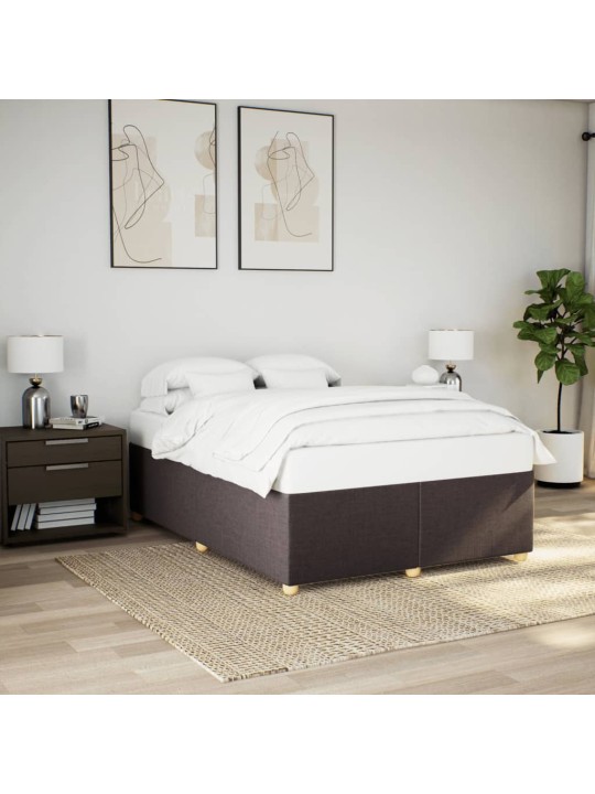 Rám postele bez matrace tmavě hnědý 140 x 200 cm textil