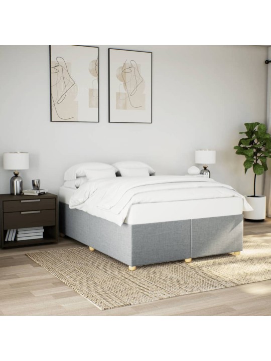 Rám postele bez matrace světle šedý 160 x 200 cm textil
