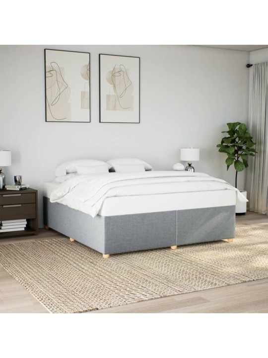 Rám postele bez matrace světle šedý 200 x 200 cm textil