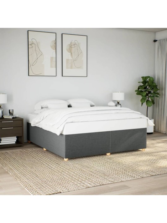 Rám postele bez matrace tmavě šedý 200 x 200 cm textil