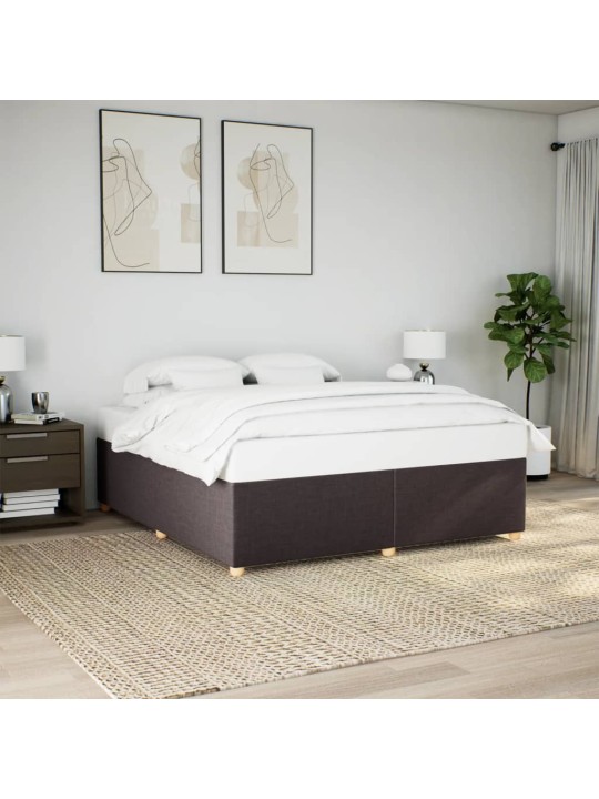 Rám postele bez matrace tmavě hnědý 200 x 200 cm textil