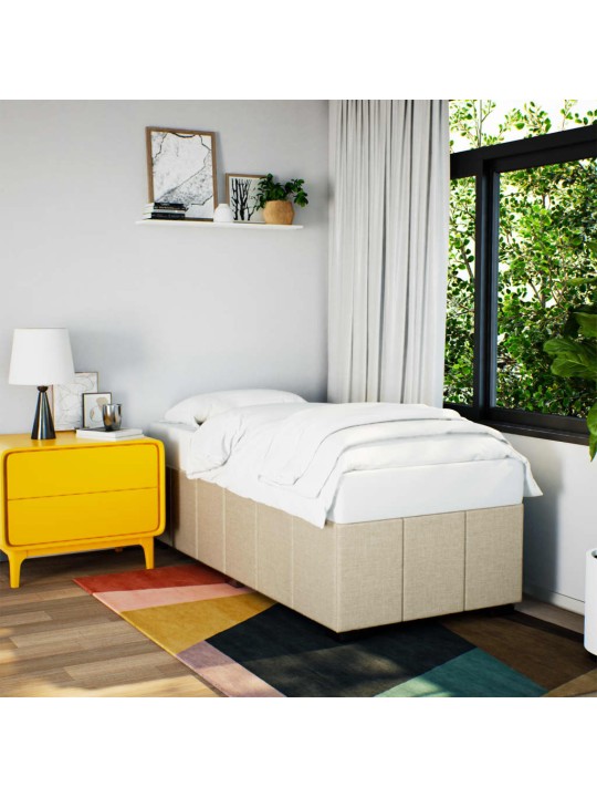 Rám postele bez matrací krémově 80x200 cm textil