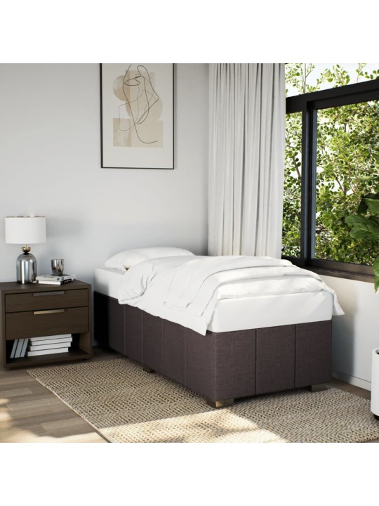 Rám postele bez matrace tmavě hnědá 90 x 190 cm textil