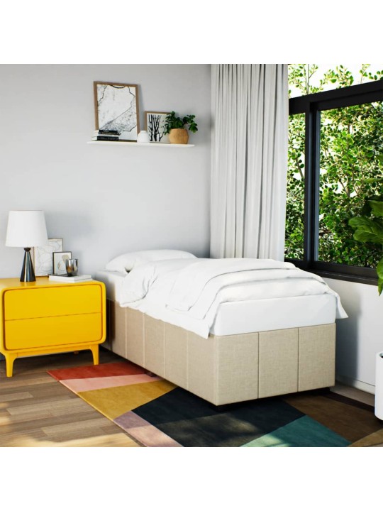Rám postele bez matrací krémově 90x190 cm textil