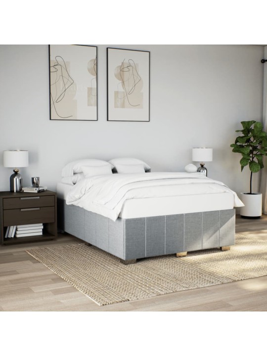 Rám postele bez matrace světle šedý 140 x 200 cm textil