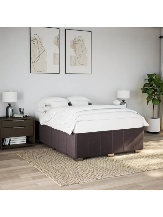 Rám postele bez matrace tmavě hnědý 140 x 200 cm textil