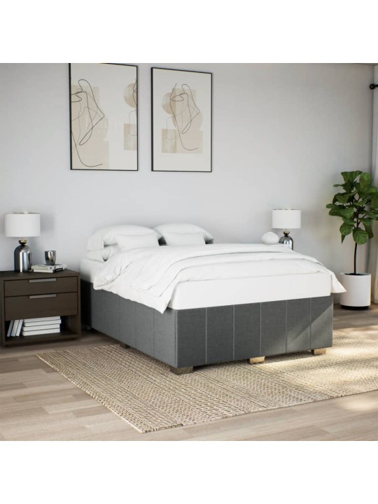 Rám postele bez matrace tmavě šedý 160 x 200 cm textil