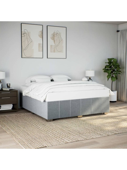 Rám postele bez matrace světle šedý 180 x 200 cm textil