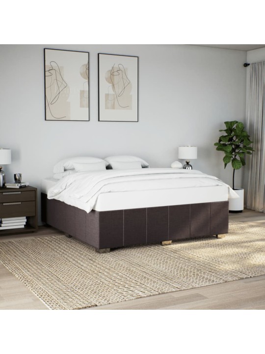 Rám postele bez matrace tmavě hnědý 180 x 200 cm textil