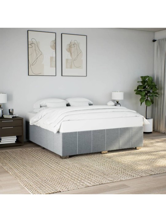 Rám postele bez matrace světle šedý 200 x 200 cm textil