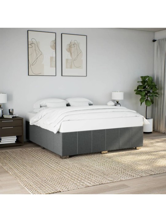 Rám postele bez matrace tmavě šedý 200 x 200 cm textil