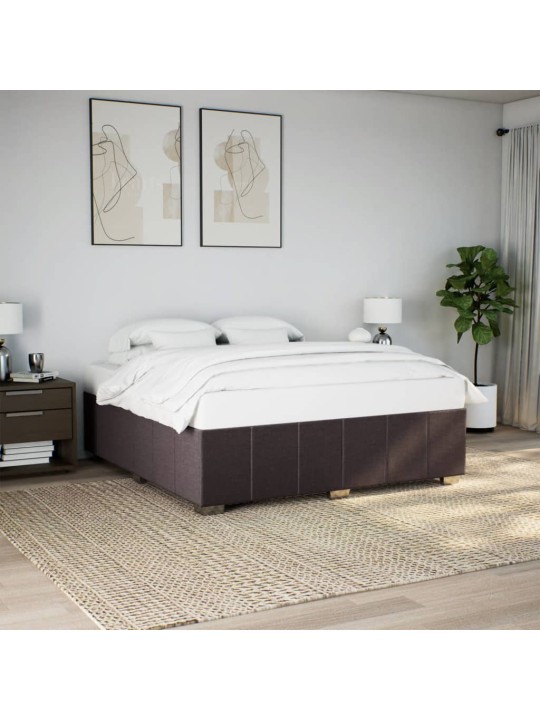 Rám postele bez matrace tmavě hnědý 200 x 200 cm textil