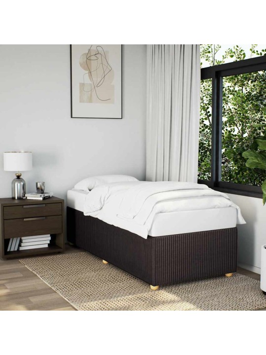 Rám postele bez matrace tmavě hnědá 80 x 200 cm textil