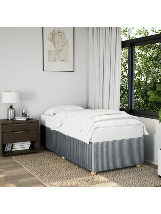 Rám postele bez matrace světle šedá 90 x 190 cm textil