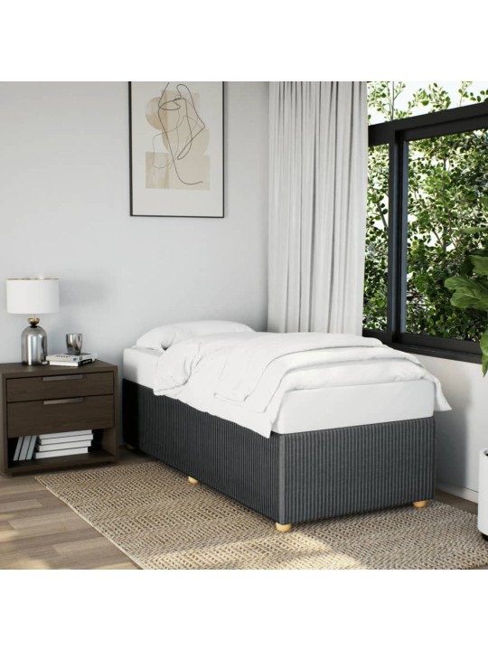 Rám postele bez matrace tmavě šedá 90 x 190 cm textil