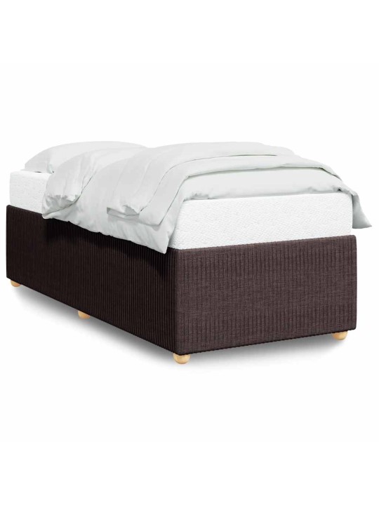 Rám postele bez matrace tmavě hnědá 90 x 190 cm textil