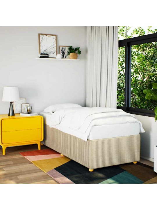 Rám postele bez matrací krémově 90x190 cm textil